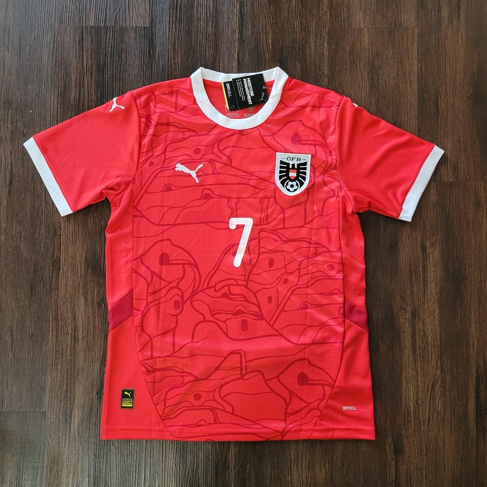 Marko Arnautovic Austria National Soccer Team New Men's Red Soccer Jersey
